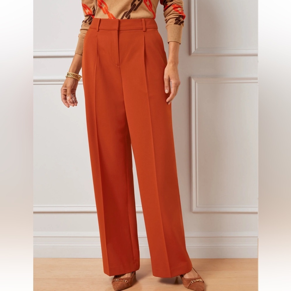 Talbots Weston Pant Elite Leg Women’s Size 22WP Burst Orange Academia Work New